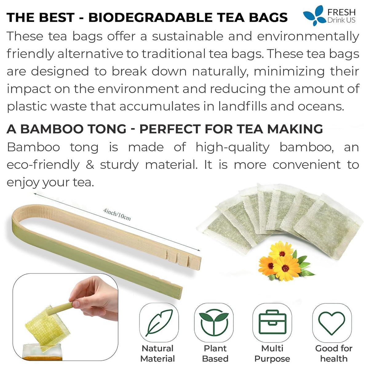 Premium Ginger Tea Bags, 100% Natural & Pure from Ginger Roots, Ginger Tea, Ginger Herbal Tea. Ginger Tea. No Sugar, No Caffeine, No Gluten, Vegan.